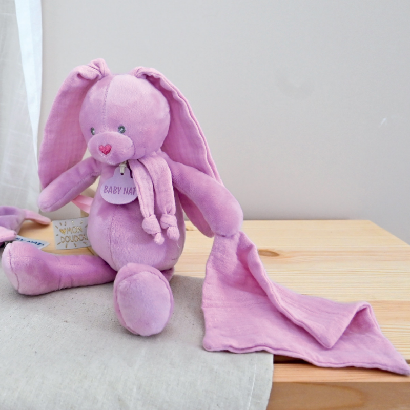  - lapin lange - plush with comforter purple 25 cm 